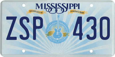 MS license plate ZSP430