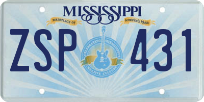 MS license plate ZSP431