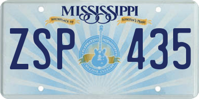 MS license plate ZSP435