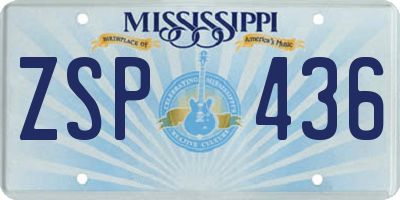 MS license plate ZSP436