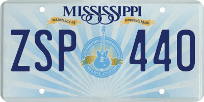 MS license plate ZSP440
