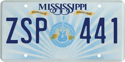 MS license plate ZSP441