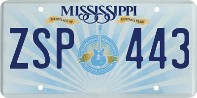 MS license plate ZSP443