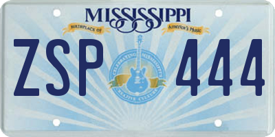 MS license plate ZSP444