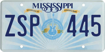 MS license plate ZSP445