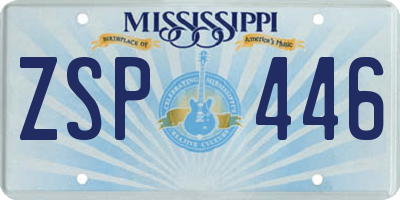 MS license plate ZSP446