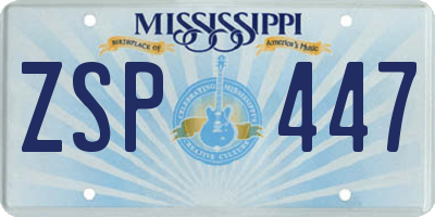 MS license plate ZSP447