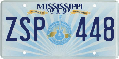 MS license plate ZSP448
