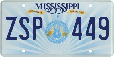 MS license plate ZSP449