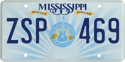 MS license plate ZSP469