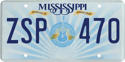 MS license plate ZSP470