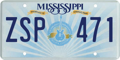 MS license plate ZSP471