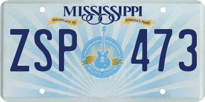 MS license plate ZSP473
