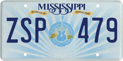 MS license plate ZSP479