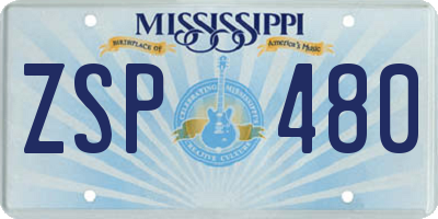 MS license plate ZSP480