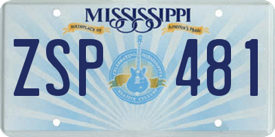 MS license plate ZSP481