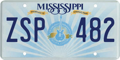 MS license plate ZSP482