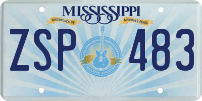 MS license plate ZSP483