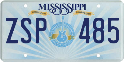 MS license plate ZSP485