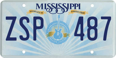MS license plate ZSP487