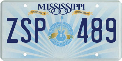 MS license plate ZSP489