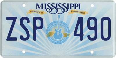 MS license plate ZSP490
