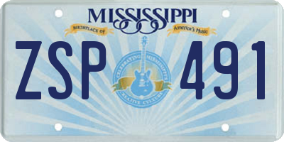 MS license plate ZSP491