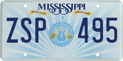 MS license plate ZSP495