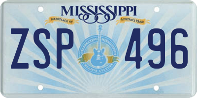 MS license plate ZSP496