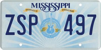 MS license plate ZSP497