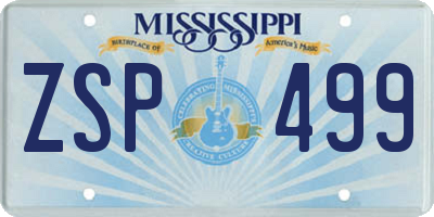 MS license plate ZSP499