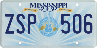 MS license plate ZSP506