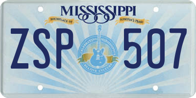 MS license plate ZSP507