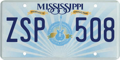 MS license plate ZSP508