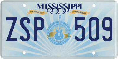 MS license plate ZSP509
