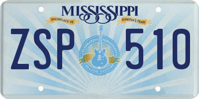 MS license plate ZSP510