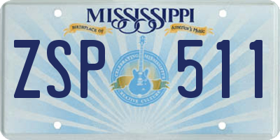 MS license plate ZSP511