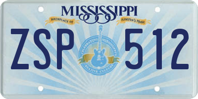 MS license plate ZSP512
