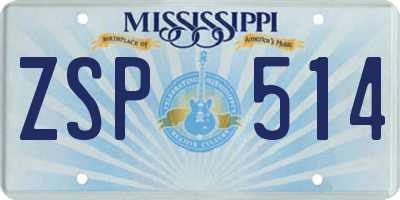 MS license plate ZSP514