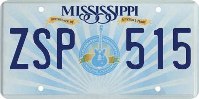 MS license plate ZSP515