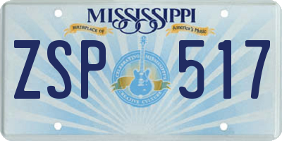 MS license plate ZSP517