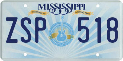 MS license plate ZSP518