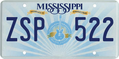 MS license plate ZSP522