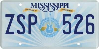 MS license plate ZSP526