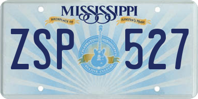 MS license plate ZSP527