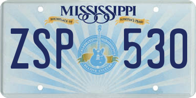 MS license plate ZSP530