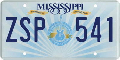 MS license plate ZSP541