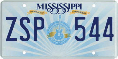 MS license plate ZSP544