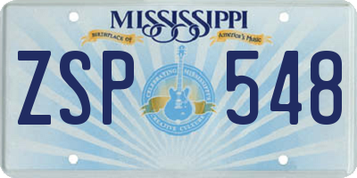 MS license plate ZSP548