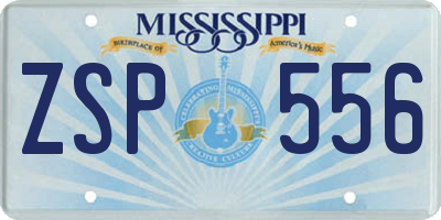 MS license plate ZSP556
